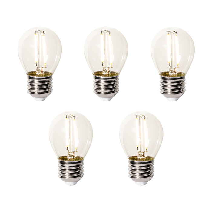 LUEDD Set van 5 E27 dimbare LED lampen P45 helder glas 3W 250 lm