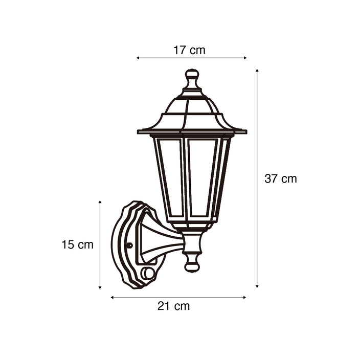 QAZQA Buiten wandlamp zwart met bewegingssensor IP44 - New Haven