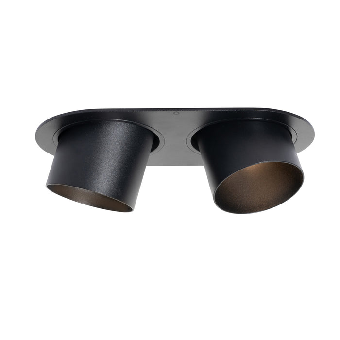 QAZQA Set van 6 inbouwspots zwart GU10 70mm kantelbaar 2-lichts -