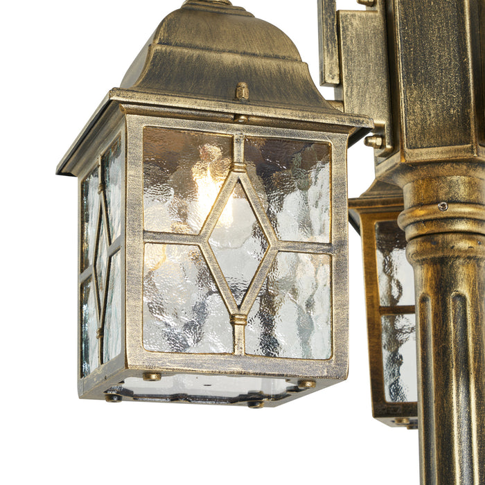 QAZQA Klassieke buiten lantaarn antiek goud met helder glas 198cm