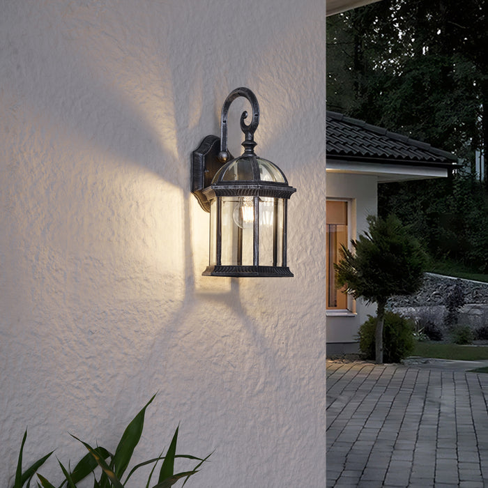 QAZQA Klassieke buiten wandlamp antiek zilver IP44 - Glasgow