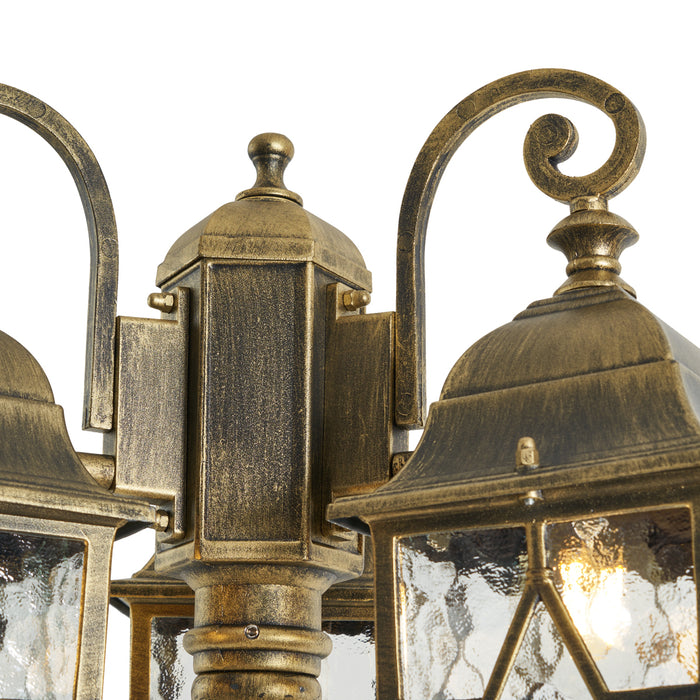 QAZQA Klassieke buiten lantaarn antiek goud met helder glas 198cm