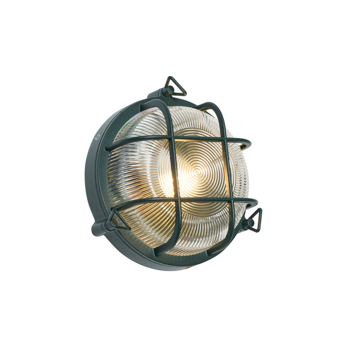 QAZQA Buiten wand- en plafondlamp donker groen rond IP44 - Noutica