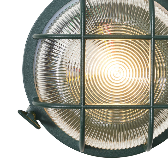 QAZQA Buiten wand- en plafondlamp donker groen rond IP44 - Noutica