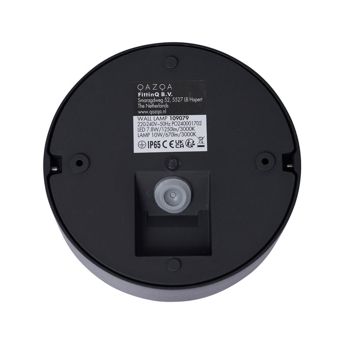 QAZQA Moderne buiten wandlamp zwart incl. LED IP65 - Dop