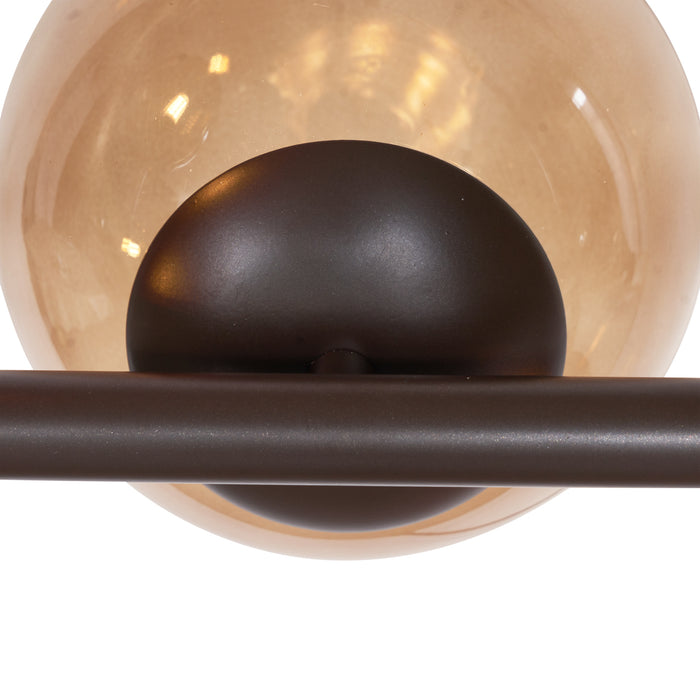 QAZQA Hotel Chique hanglamp donkerbrons met brons glas 6-lichts -