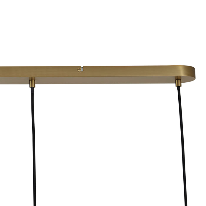 QAZQA Hanglamp brons met smoke amber en groen glas langwerpig