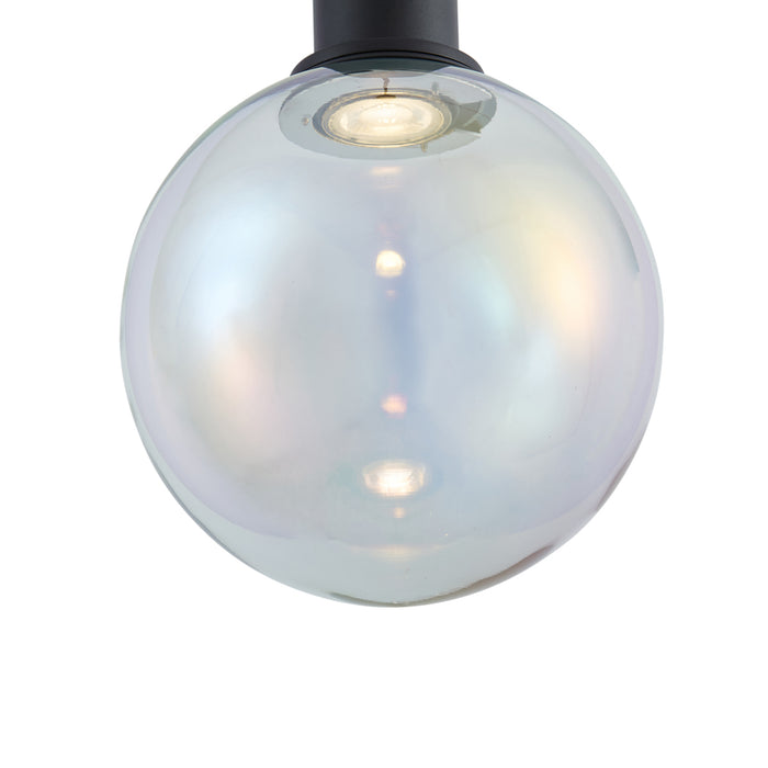 QAZQA Design hanglamp zwart met regenboog glas langwerpig 3-lichts -