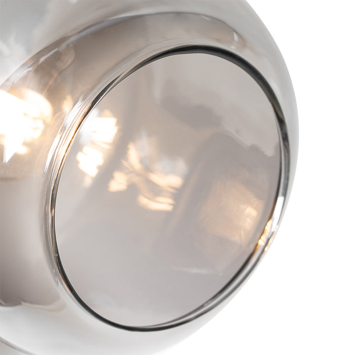 QAZQA Smart vloerlamp zwart met goud met smoke glas 3-lichts incl. 3