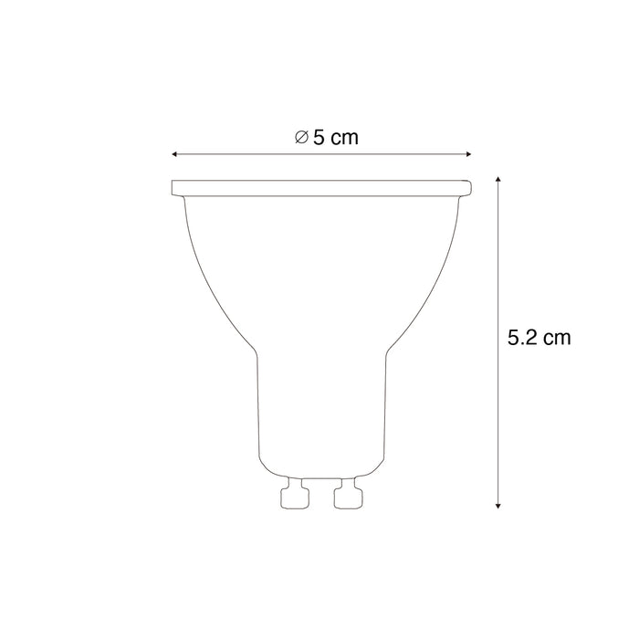 LUEDD GU10 50mm dimbare LED lamp helder 4.9W 430 lm 2700K