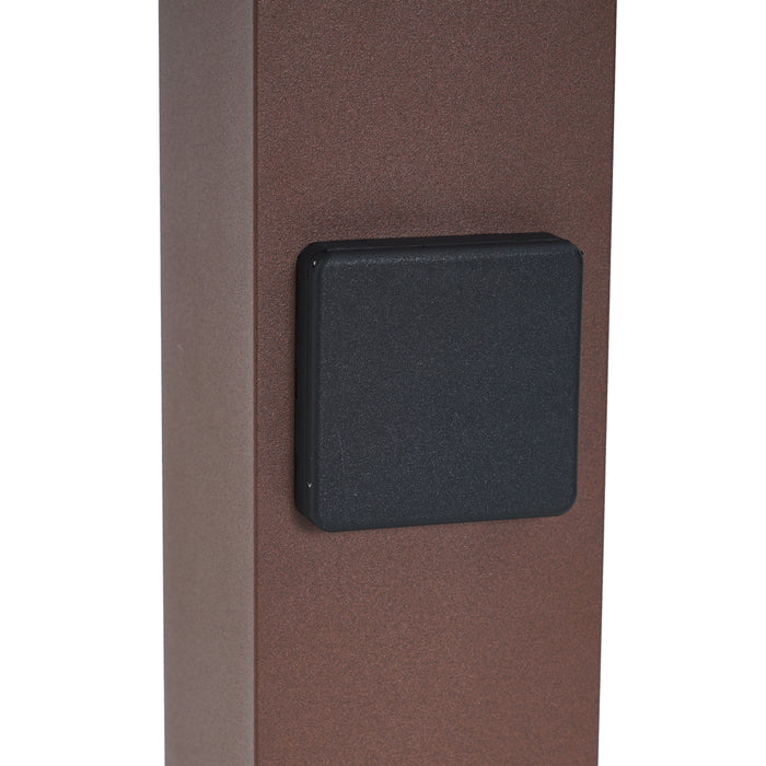 QAZQA Industrieel buiten paaltje roestbruin met smoke glas 70cm met