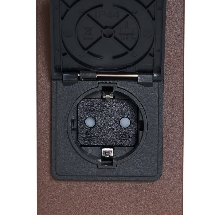 QAZQA Industrieel buiten paaltje roestbruin met smoke glas 70cm met