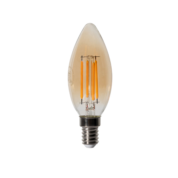 LUEDD E14 dimbare LED lamp B35 goud 4W 450 lm 2200K
