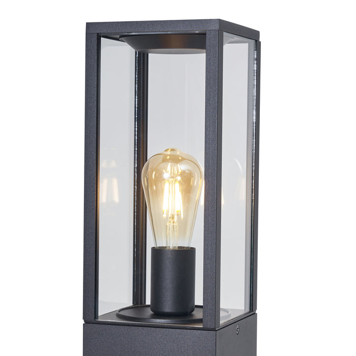QAZQA Moderne staande buitenlamp zwart 80cm met stopcontact IP44 -