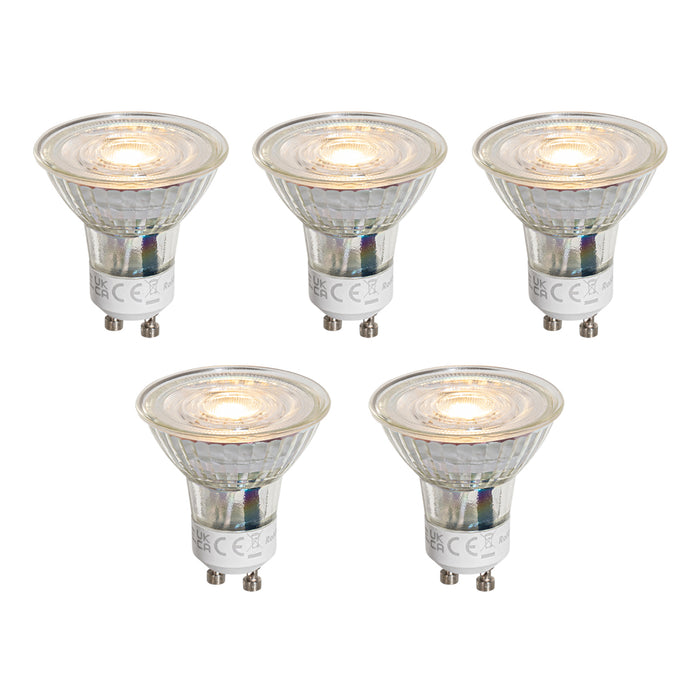 LUEDD Set van 5 GU10 50mm LED lampen helder 1W 80 lm 2200K