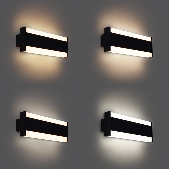 QAZQA Moderne wandlamp zwart 30cm incl. LED CCT IP54 - Vanya