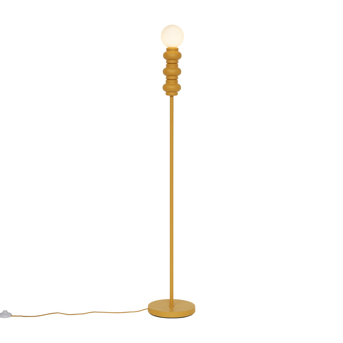 QAZQA Retro vloerlamp okergeel met mat glas - Fedde