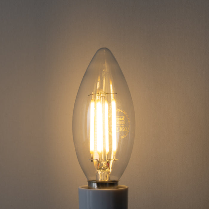 LUEDD E14 3-staps dimbare LED lamp B35 helder 4W 450 lm 2700K