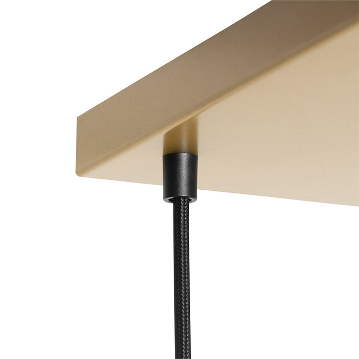 QAZQA Smart hanglamp messing met blauw en groen glas 8-lichts incl. 8