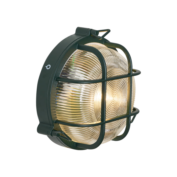 QAZQA Buiten wand- en plafondlamp donker groen rond IP44 - Noutica