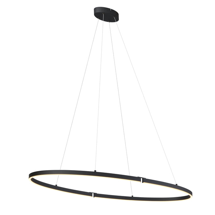 QAZQA Design hanglamp zwart ovaal 120cm incl. LED 3-staps dimbaar -