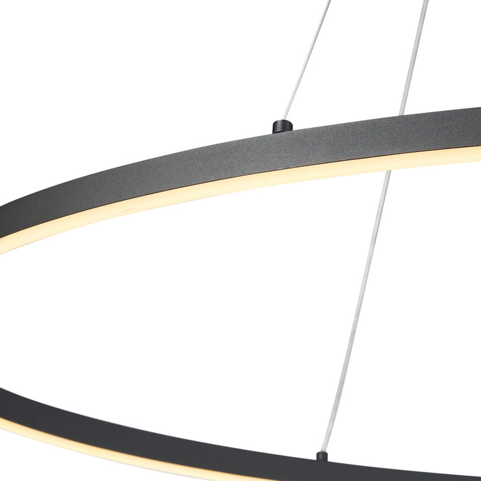 QAZQA Design hanglamp zwart ovaal 120cm incl. LED 3-staps dimbaar -