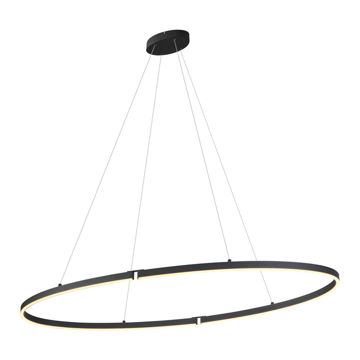 QAZQA Design hanglamp zwart ovaal 120cm incl. LED 3-staps dimbaar -
