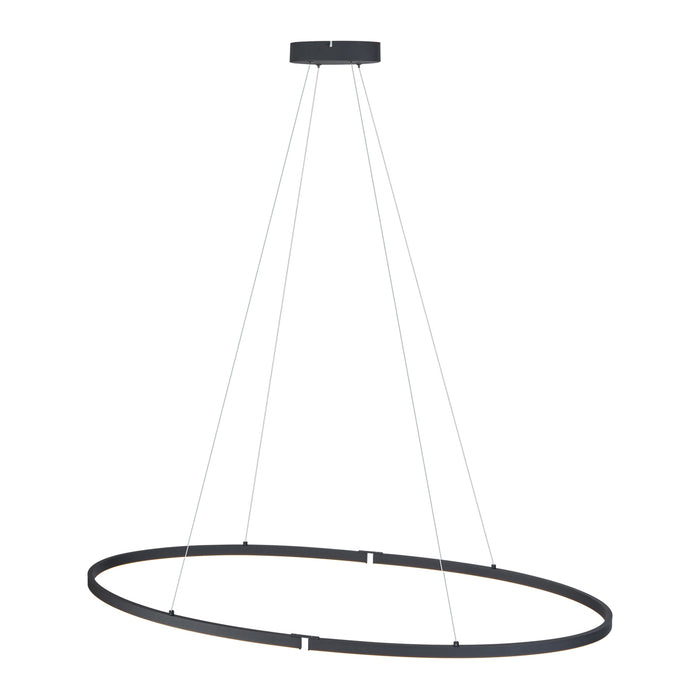 QAZQA Design hanglamp zwart ovaal 120cm incl. LED 3-staps dimbaar -