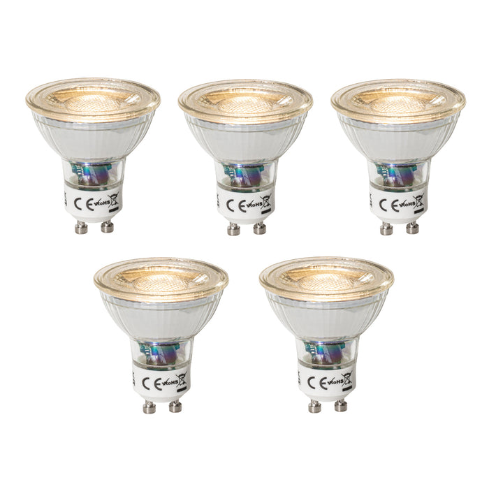 LUEDD Set van 5 GU10 dimbare LED lamp 3W 200 lm 2700K