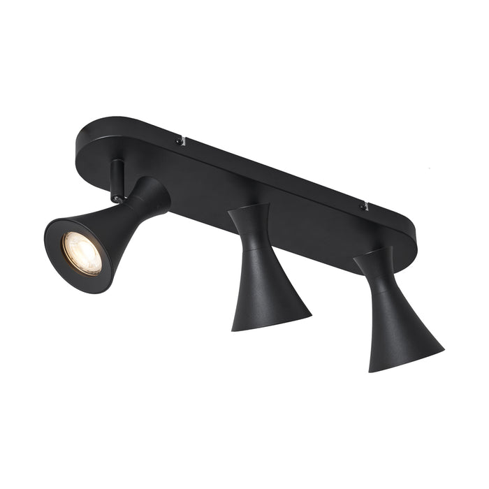 QAZQA Moderne plafondspot zwart 3-lichts draai- en kantelbaar -