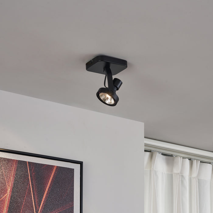 QAZQA Design plafondspot zwart GU10 70mm draai- en kantelbaar - Vo