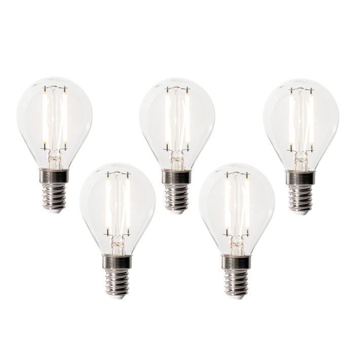 LUEDD Set van 5 E14 dimbare LED lampen P45 helder glas 3W 250 lm
