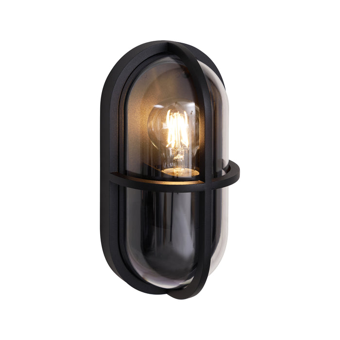 QAZQA Buiten wandlamp zwart ovaal IP65 - Target