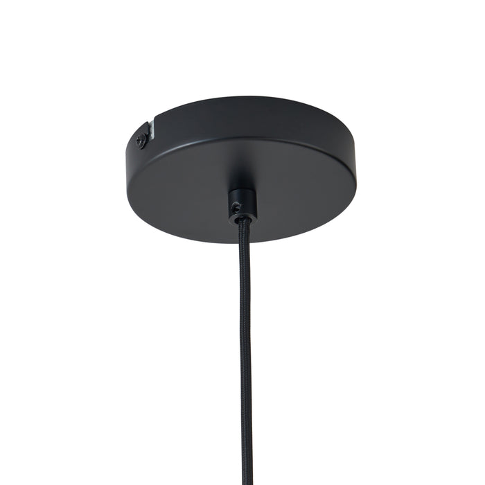 QAZQA Retro hanglamp zwart met oranje glas - Denise