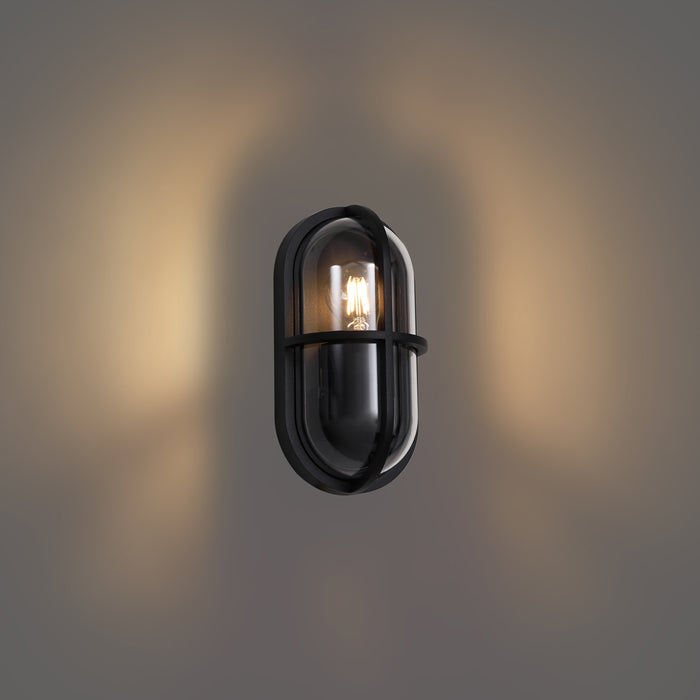 QAZQA Buiten wandlamp zwart ovaal IP65 - Target