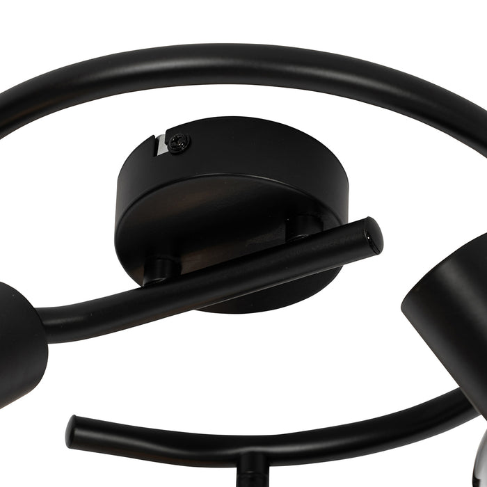 QAZQA Smart plafondspot zwart met smoke glas 3-lichts incl. Wifi P45