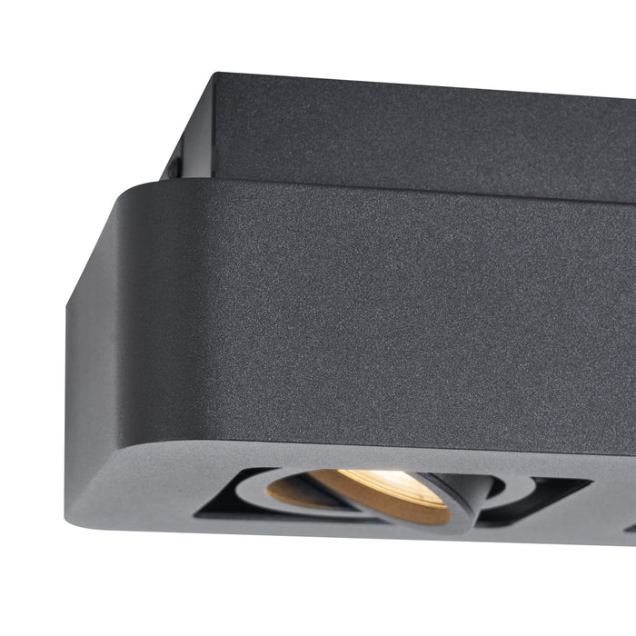 QAZQA Afgeronde opbouwspot zwart 2-lichts draai- en kantelbaar - Dox