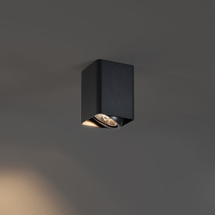 QAZQA Design opbouwspot zwart GU10 70mm draai- en kantelbaar - Vox