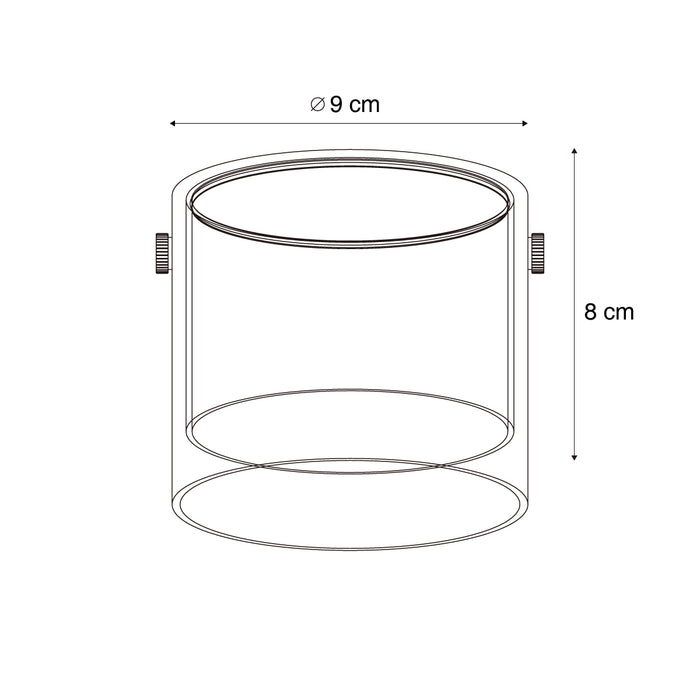 QAZQA Moderne opbouwspot donker brons met glas - Drain
