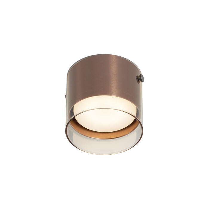 QAZQA Moderne opbouwspot donker brons met glas - Drain