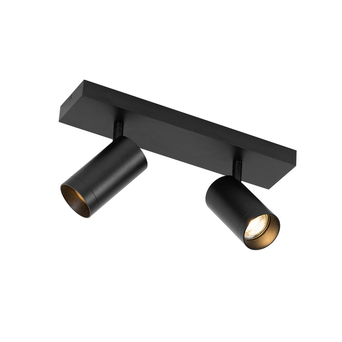 QAZQA Smart plafondspot zwart verstelbaar 2-lichts incl. 2 Wifi GU10