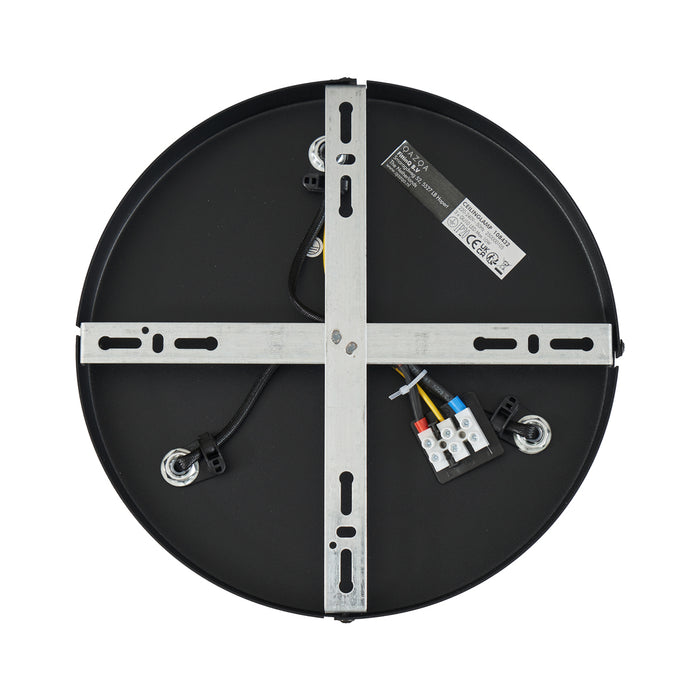 QAZQA Ronde plafondspot donker brons rond 3-lichts draai- en