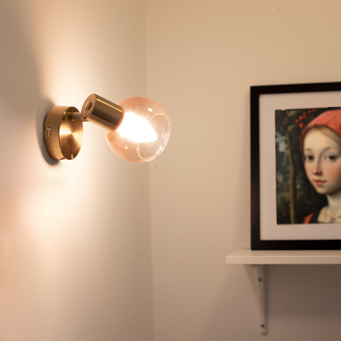 QAZQA Smart spot goud met roze glas incl. Wifi P45 - Vidro