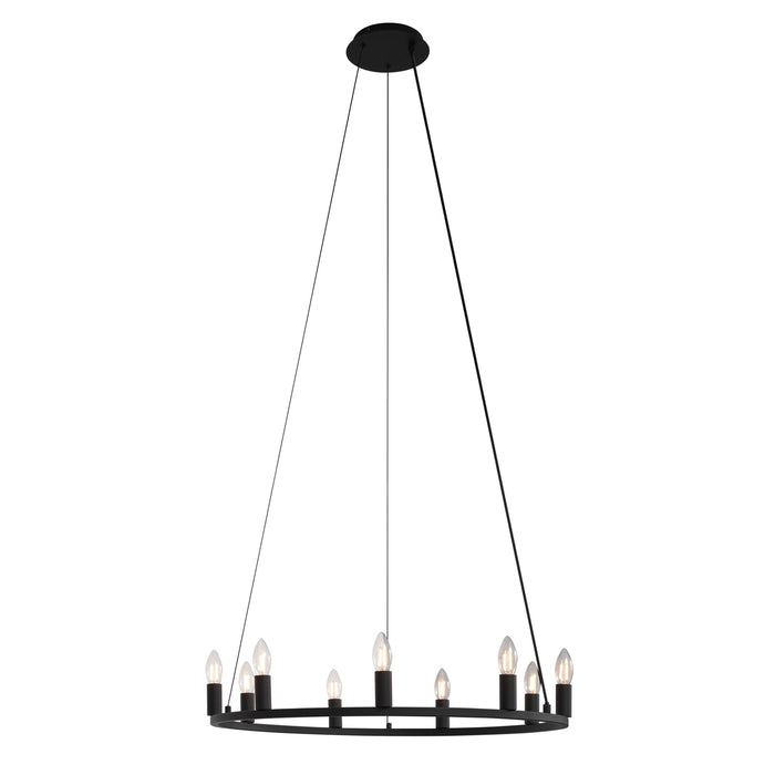 QAZQA Industriële hanglamp zwart 9-lichts - Knight