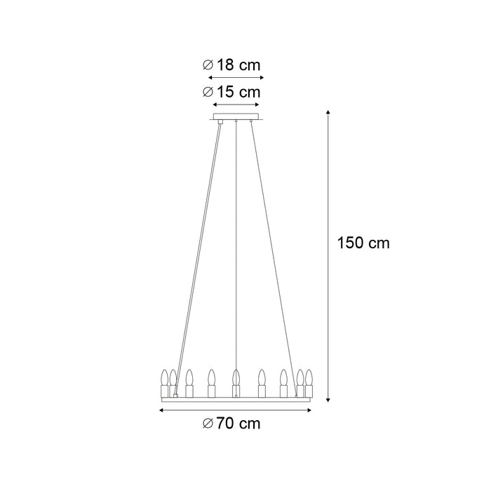 QAZQA Industriële hanglamp zwart 9-lichts - Knight