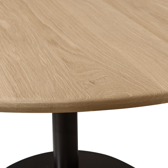 WOOOD Tablo Eettafel Rond Vingerlas - Eiken - Transparant - Ø120