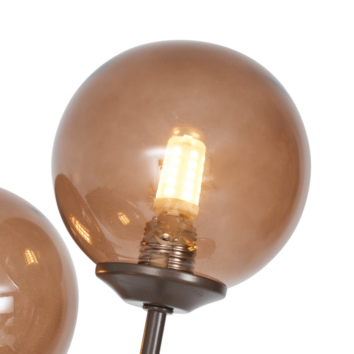 QAZQA Design vloerlamp brons met brons glas 5-lichts - Athens