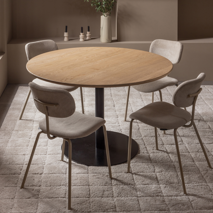 WOOOD Tablo Eettafel Rond Vingerlas - Eiken - Transparant - Ø120