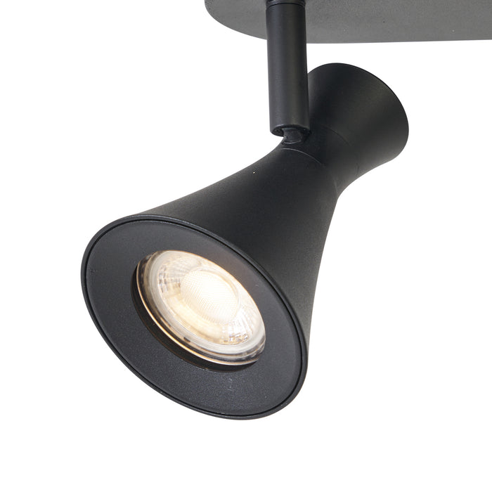 QAZQA Moderne plafondspot zwart 3-lichts draai- en kantelbaar -
