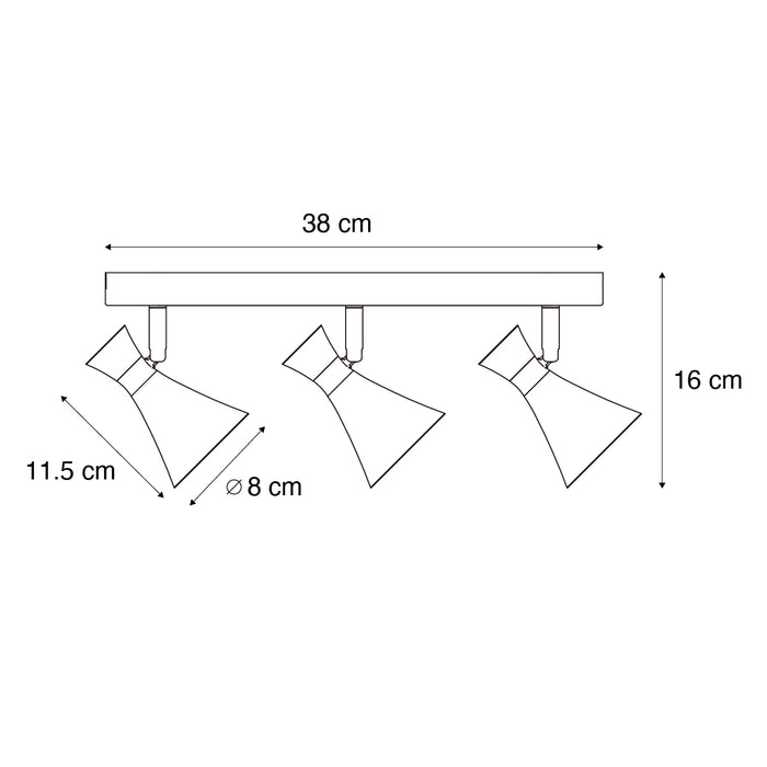 QAZQA Moderne plafondspot zwart 3-lichts draai- en kantelbaar -